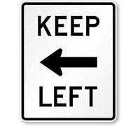 HNNT New Road Sign Warning Safety Sign Keep Left (Arrow Symbol) Sign Aluminum Metal Tin Sign Street Sign 12x16 Inches