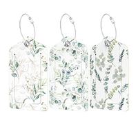 Hnogri 3 etichette per bagagli in pelle PU per valigie, viaggi e crociere con patta per la privacy, etichetta identificativa con nome e anello in metallo, per donne e uomini, borse da scuola, zaini,