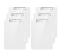 Hnogri A4 Portablocco plastica 6 Pezzi, Chiaro Appunti formato A4 standard per infermieri, studenti, ufficio e donne, appunti con portapenne e clip a basso profilo, dimensioni 31.5 x 22.5 cm, Bianco