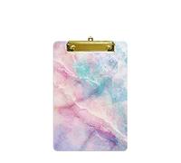 Hnogri Piccolo Portablocco di plastica, Portablocco di formato A5 di design alla moda per studenti, Bambini, Mini Portablocco Dimensioni 15CM x 22.5CM, Marmo da sogno