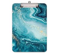 Hnogri Portablocco A4 plastica rigida, Fashion design clipboard a4, Tavolette per appunti e raccoglitori moduliDimensione lettera, Marmo verde acqua