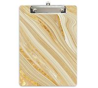 Hnogri Portablocco A4 plastica rigida, Fashion design clipboard a4, Tavolette per appunti e raccoglitori moduliDimensione lettera, Marmo dorato