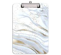 Hnogri Portablocco A4 plastica rigida, Fashion design clipboard a4, Tavolette per appunti e raccoglitori moduliDimensione lettera, Marmo Linea Oro