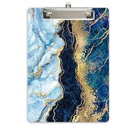 Hnogri Portablocco A4 plastica rigida, Fashion design clipboard a4, Tavolette per appunti e raccoglitori moduliDimensione lettera, Oro Blu