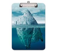 Hnogri Portablocco in Plastica Carino, Colorato, Formato Lettera/A4, 22,9 x 31,8 cm, Graffetta a Basso Profilo, per Studenti, Insegnanti, Donne, Bambini, Iceland