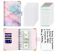 Hnogri Raccoglitore per bilancio con buste con cerniera, formato A6, per risparmiare denaro, per budget, in pelle PU, organizer per banconote, portafoglio floreale da donna.