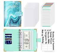 Hnogri Raccoglitore per bilancio con buste con cerniera, formato A6, per risparmiare denaro, per budget, in pelle PU, organizer per banconote, portafoglio floreale da donna.