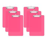Hnogri Set di 6 portablocco in plastica, portablocco rosso standard A4 formato lettera, per studenti, forniture per ufficio, portablocco con clip a basso profilo, dimensioni 31 x 23 cm.