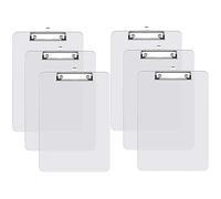 Hnogri Set di 6 portablocco in plastica, portablocco rosso standard A4 formato lettera, per studenti, forniture per ufficio, portablocco con clip a basso profilo, dimensioni 31 x 23 cm.