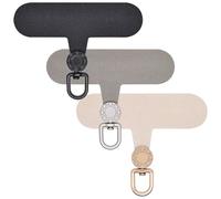 Hnonoxy 3Pcs Toppa per Cordino per Telefono,Gancio Universale per Cordino Custodia Cellulare,Nylon per Cellulare Catena Supporto Patch,Protegge il Cellulare Dalle Cadute(Nero, Grigio, Rosa chiaro)