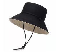 Hnonoxy Cappello da Sole Unisex con Protezione UV, Cappello Sole Anti UV Estivo Pieghevole, Cappelli da Pesca All'aperto, Cappello da Trekking per Pesca Escursionismo (IT, Numero, 55, 59, Nero+Beige)