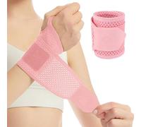 Hnonoxy Protezione del Polso Traspirante, Supporto per la mano, Guaina per la Distorsione del Polso e per il Tendine, Copertura Speciale per lo Sport e il Fitness per Uomini e Donne (Rosa)