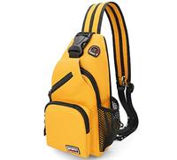 HNOOM Zaino Monospalla in Tessuto Oxford Borse Petto Zaino Spalla Monospalla Leggero Marsupio Zainetto Piccolo Sling Bag Borsello Tracolla per Uomo Donna Viaggio/Trekking/Camminare/Ciclismo (Giallo)