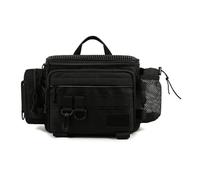 HNsdsvcd Borsa a tracolla multifunzione per attrezzatura da pesca borsa a tracolla singola borsa a tracolla borsa per esche da pesca di grande capacità, Nero
