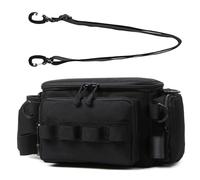 HNsdsvcd Borsa per attrezzatura da pesca di grande capacità multitasche borsa da trasporto per attrezzi da pesca borsa da trasporto borsa a tracolla in tessuto Oxford, Nero