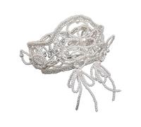 HNsdsvcd Elegante set di gioielli con perline e perle abbaglianti impreziositi da sposa per capelli e orecchie per matrimoni e celebrazioni