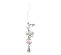 HNsdsvcd Portachiavi con ciondolo a forma di cuore per ragazze, ciondolo per telefono con farfalla e amore, portachiavi accessorio per borsa