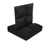 Hnsedjdh Pannello fonoassorbente, 12 pezzi, forma , 30,5 x 30,5 x 0,3 cm, pannello fonoassorbente, per la decorazione acustica, colore nero