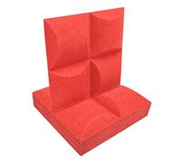 Hnsedjdh Pannello fonoassorbente, 12 pezzi, forma , 30,5 x 30,5 x 0,3 cm, pannello fonoassorbente, per la decorazione acustica, colore rosso