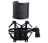 Hnsedjdh Supporto per ammortizzatore per microfono con filtro per microfono, protezione dal , clip per ammortizzatore