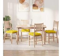 HNSMFPRE Cuscino per sedia, 4 pezzi, giallo chiaro, 40 x 40 x 12 cm | Tessuto lavabile in lavatrice, fodere rimovibili, design moderno, per divano o sedia da ufficio