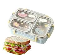 Hnsphui Portapranzo bimbi 3 Scomparti Portatile Riutilizzabile Lunchbox | Portapranzo Per Bimbi Per Scuola Camping Picnic Sport Spiaggia Outdoor Trekking Scalata Viaggio Inverno Lavoro Vacanza Blu