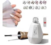 HNTKGME Rolita Gel Polish, Kit Fai Da Te, Smalto In Gel Magnetico Cat Eye, Smalto In Gel Super Glitter Crystal Con Magnete, Trasparente, Nail Polish Set