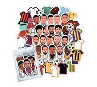 HNTR® Adesivi da calcio | Set da 56 pezzi con superstar, kit per squadre e palloni, ideali come regalo di calcio, adesivi per album di ritagli e riempitivi per sacchetti per feste
