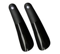 HNULGVI Calzascarpe Mini calzascarpe professionali con manico corto, in plastica, for uso domestico, spatola for scarpe, portatile, sollevatore for scarpe(2Pcs Black)