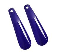 HNULGVI Calzascarpe Mini calzascarpe professionali con manico corto, in plastica, for uso domestico, spatola for scarpe, portatile, sollevatore for scarpe(2Pcs Royal blue)