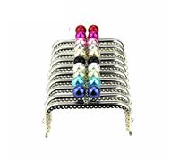 HNULGVI Chiusura A Telai 10 Pezzi/Lotto .5 cm Candy Pearl Head Square Silver Metal for Borsetta con Chiusura a Bacio e Pizzo, Accessori Fai da Te for Borse per Il Fai da Te