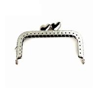HNULGVI Chiusura A Telai 10 Pezzi/Lotto 8,5 cm Bronzo/Argento Quadrato Goffrato Metallo Cornice for Borsa Chiusura a Forma di Cuore for Accessorio per Il Fai da Te(Silver)