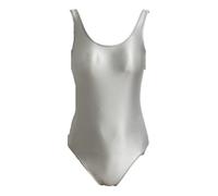 HNULGVI Costume da Bagno Intero Costumi da Bagno Interi in Raso Lucidi Come la Seta Body ad Alta Elasticità Cavallo Aperto stringere i Fianchi Costume Lucido(Grey,XL)