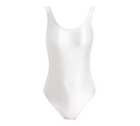 HNULGVI Costume da Bagno Intero Costumi da Bagno Interi in Raso Lucidi Come la Seta Body ad Alta Elasticità Cavallo Aperto stringere i Fianchi Costume Lucido(White,2XL)