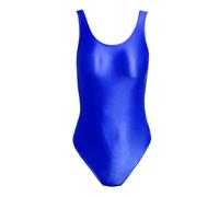 HNULGVI Costume da Bagno Intero Costumi da Bagno Interi in Raso Lucidi Come la Seta Body ad Alta Elasticità Cavallo Aperto stringere i Fianchi Costume Lucido(Colour Blue,L)