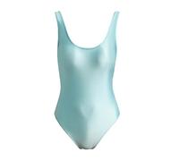 HNULGVI Costume da Bagno Intero Costumi da Bagno Interi in Raso Lucidi Come la Seta Body ad Alta Elasticità Cavallo Aperto stringere i Fianchi Costume Lucido(Dream Blue,2XL)