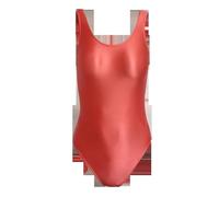 HNULGVI Costume da Bagno Intero Costumi da Bagno Interi in Raso Lucidi Come la Seta Body ad Alta Elasticità Cavallo Aperto stringere i Fianchi Costume Lucido(Peach Red,L)
