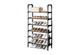 HNULGVI Scarpiera Bassa Semplice scarpiera a più strati, mobiletto portaoggetti multiuso, scarpiera nera, scaffale salvaspazio for il soggiorno(6 Layers)