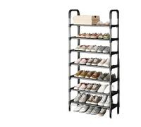 HNULGVI Scarpiera Bassa Semplice scarpiera a più strati, mobiletto portaoggetti multiuso, scarpiera nera, scaffale salvaspazio for il soggiorno(7 Layers)