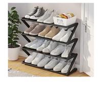 HNULGVI Scarpiera Bassa Semplice scarpiera for camera da letto, semplice assemblaggio in tessuto, scarpiera for dormitorio, scaffale multistrato integrato(Black,55x18.5x49.5CM)