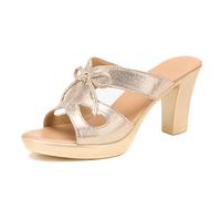 HNVAVQ Mules Donna Tacco Largo Sandali Plateau con Fiocco Elegante Scarpe estive Aperte Comode per Ufficio Business Casual