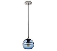 HNVBDOPAE Lampada,Da da Soffitto Minimalista per Isola Cucina, Sala da Pranzo,Dario Sferico in Vetro per Soggiorno,Da a Sospensiin Vetro con Personalità Creativa da Comodino/Blu/Diametro 25 Cm/9,8 Pol