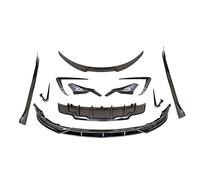 HNVCYT Per Tesla Per Model 3 Auto Paraurti Anteriore Posteriore Labbro Diffusore Posteriore Minigonne Laterali Rocker Pannelli Spoiler Posteriore Splitter Body Kit(Carbon Fiber look)