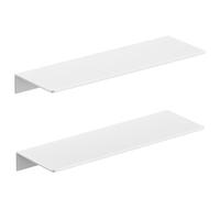 HNVNER Mensole da Parete in Metallo 2 Pezzi - 40 cm Mensola da Muro Bianco Lucido in Lega di Alluminio Senza Foratura, Antiruggine, Ripiani a Parete per Soggiorno, Camera da Letto, Bagno