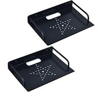 HNVNER Supporto Modem da Muro, Mensola da Muro in Metallo per TV Accessori, Proiettori, Router, Lettori DVD, Giochi Console, Scaffale Multimediale da Parete(2PCS, Piccola)