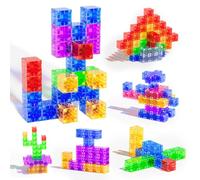 HNVWNSD Mattoncini magnetici, cubi magnetici per bambini da 1 a 3 anni, ragazzi e ragazze, giocattolo educativo da costruzione, giocattolo STEAM per bambini (trasparente)