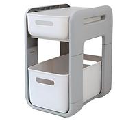 HNXMJ Libreria mobile da ufficio sotto la scrivania, Armadio di stoccaggio con cassetti a 2 strati su ruote, piccolo carrello, Rack di stoccaggio del carrello, Organizzatore di stoccaggio del carrello