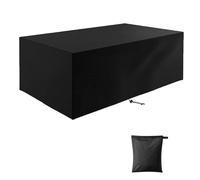 HNYDM Copertura Tavolo Esterno Impermeabile Telo Copritavolo da Esterno 250x90x90cm Nero Telo Protettivo Tavolo Esterno Anti-UV Tessuto Oxford 420D Telo per Mobili Esterno Copritavolo Rettangolare