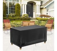 HNYDM Coperture per Mobili da Giardino, 200x90x70cm/LxWxH 600D Tessuto Oxford Telo Tavolo Esterno Impermeabile Antivento Antipolvere Resiste Strappo per Tavoli Sedie Sdraio Panca Divano Poltrone Nero
