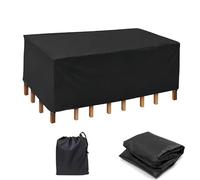 HNYDM Coperture per Mobili da Giardino, 90x50x90cm/LxWxH Copertura Tavolo Giardino Esterno Telo Copri Protettivo Quadrato per Tavolo e Sedie da Esterni Oxford Impermeabile Copertura Anti-UV Nero